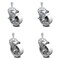Service Caster Semi Steel Swivel TS Caster w/Roller Bearing-4" Wheels&3/8" Stems-2 w/BRK, 4PK SCC-TS20S415-SSR-381615-2-TLB-2 - alternate 1